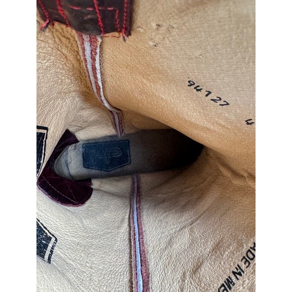 HP Horsepower Boots Mens Square Toe Leather Western Boots Size 8D Made in Mexico - Picture 9 of 9